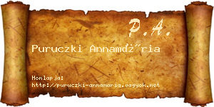 Puruczki Annamária névjegykártya