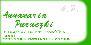 annamaria puruczki business card